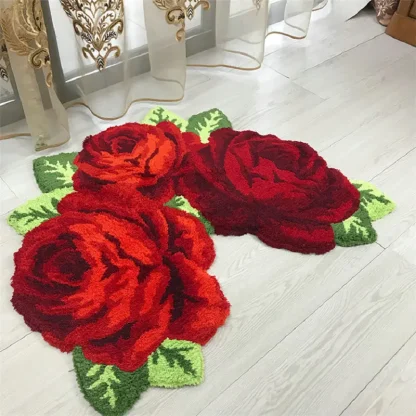Warm Soft Rose Shape Rugs